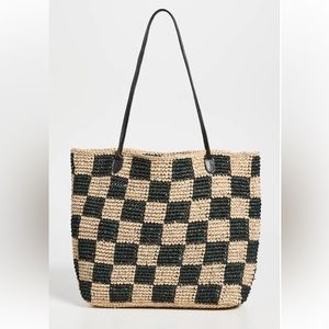 Bembien Francoise Woven Tote in Black Checkered